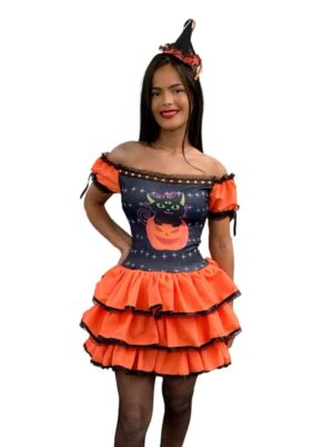 Vestido Júlia Bruxa Abóbora