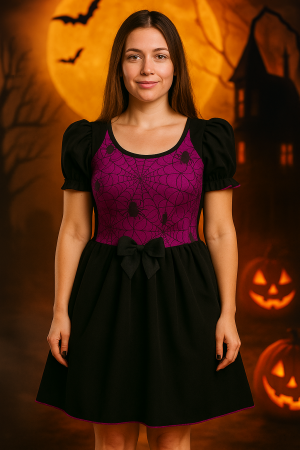 Fantasia Vestido de Aranha Roxa para Halloween – Infantil e Adulto