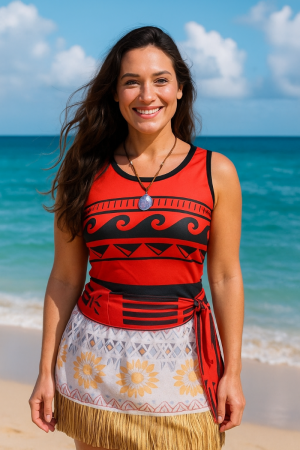 Vestido Moana Infantil e Adulto Fantasia Princesa Polinésia | Fantasia Mãe e Filha | Roupas para Festa, Aniversário e Carnaval