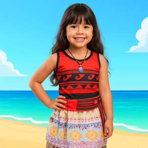 Vestido Moana Infantil e Adulto Fantasia Princesa Polinésia | Fantasia Mãe e Filha | Roupas para Festa, Aniversário e Carnaval
